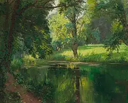A quiet stretch of the river, huile sur toile, 50 × 61&nbsp;cm