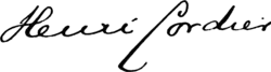 signature de Henri Cordier (orientaliste)