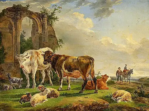 Vaches au pâturage, 1834.