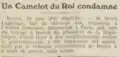 Henri Lagrange condamné le 29 juin 1911 à six mois de prison.