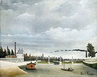 Vue de la passerelle de Passy, par Henri Rousseau (1890-1891).