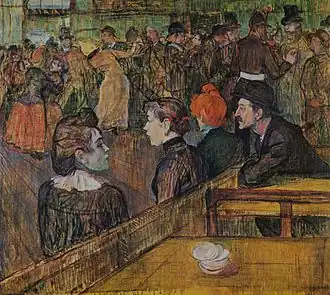 Au Moulin de la Galette (1889), huile sur toile (88,9&nbsp;×&nbsp;101,3&nbsp;cm), Chicago, Art Institute of Chicago.