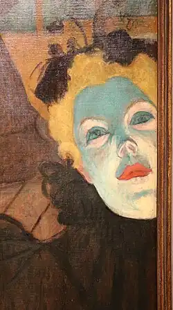 May Milton, détail du tableau Au Moulin-Rouge de Toulouse-Lautrec (1892-1895).