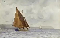 Un bowley sur une toile de Henry Scott Tuke (début XXe siècle).