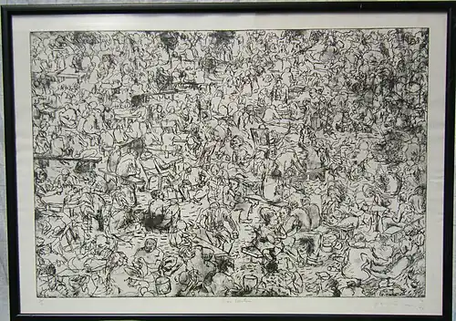 Bier Garten, gravure sur bois, 1974.