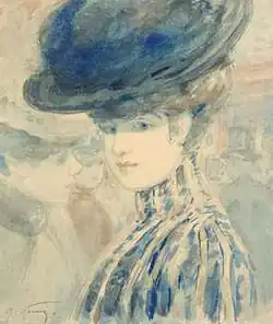 Portrait de femme au chapeau bleu (1898), localisation inconnue.