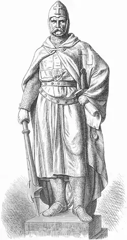 Dessin de la statue de Hermann Balk sculpté par Otto Geyer.