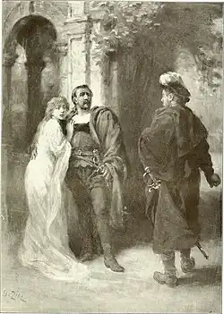 Gravure Hernani et Dona Sol, Victor Hugo