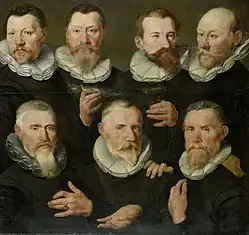 (Cercle de) Pieter Pietersz l'Ancien&nbsp;(en), Compagnie du capitaine Pieter Dircksz Hasselaer et du lieutenant Jan Gerritsz Hooft (vers 1595-1605).
