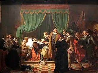 Guillaume Ier d'Orange sur son lit de mort, huile sur toile, 1818, Stichting Historische Verzamelingen van het Huis Oranje-Nassau, La Haye.