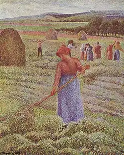 Récolte de foin à Éragny, par Camille Pissarro (1889)