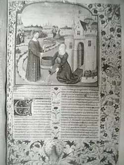 Page d'un livre d'heures enluminé.