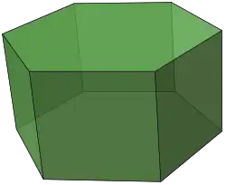 Le prisme hexagonal est un prisme droit de base un hexagone régulier.