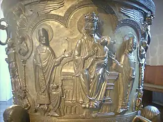 Marie et l'Enfant Jésus ; portrait du donateur.