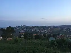 Paysage vallonné dans le district de Wakiso.