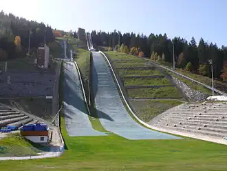 Vue du site des tremplins de saut à ski du Praz.