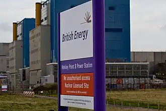 Hinkley Point A, vu de l'entrée de Hinkley Point B