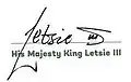 Signature de Letsie III