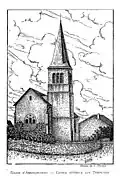 Représentation de l'église d'Amenoncourt dans l'Histoire du Blâmontois d'A. Dedenon (1931).