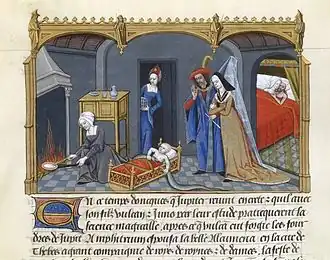 Hercule tuant un serpent, f.73