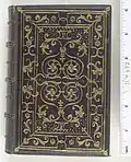 Reliure (plat supérieur) sur : Historia del invito cavalliero Platir..., Venise, 1548.