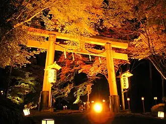 Torii, un soir de momiji matsuri (festival de l'érable).