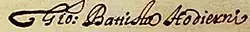 signature de Giovanni Battista Hodierna