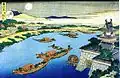 Lune au-dessus de la Yodogawa (Kansai).