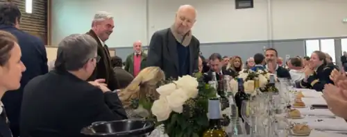 Hommage à Jean-Paul Jauffret lors de la fête de la Saint Vincent de la confrérie du Bontemps, janvier 2024