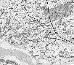 Carte topographique de la région de L'Hôpital-Camfrout de 1977.