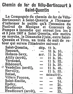 Horaire des trains.