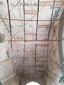 Horloge solaire du Lycée Stendhal de Grenoble, plafond de la volée Ouest