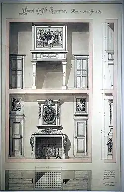Dessins de l'hôtel de Sutaine au 18