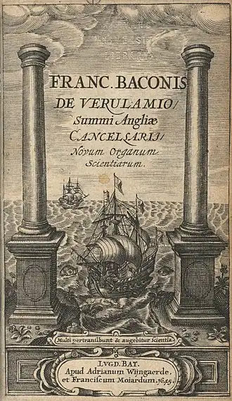 Soleil rasant, représentation de deux voiliers en arrière et second plan, vu entre deux colonnes très proches de l'eau qui cadrent le dessin (premier plan).