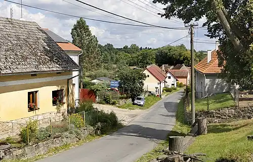 Route vers Tchořovice.