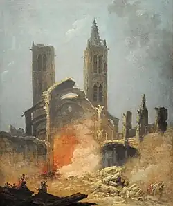 Démolition de l'église Saint-Jean-en-Grève par Hubert Robert (vers 1800, musée Carnavalet).