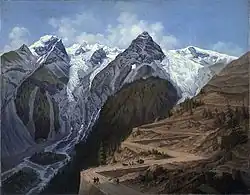 Le col du Stelvio avec l'Ortles en arrière plan (1861)