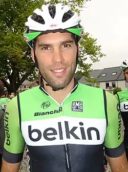 Maarten Wynants au départ de la Druivenkoers Overijse 2014 à Huldenberg.