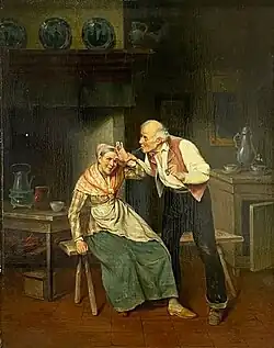 Scène d'intérieur, huile sur bois, 46 x 36.5cm, localisation inconnue.