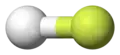 Fluorure d'hydrogène, le fluor étant représenté en jaune.
