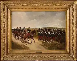 Hyon L'Empereur Napoléon III et le roi Victor Emmanuel II passant en revue les grenadiers à pieds de la garde impériale, George Hyon.