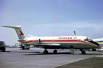 I-TIDE, l'appareil impliqué dans l'accident, ici à l'aéroport de Londres Gatwick en mai 1970.