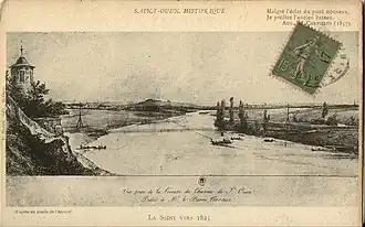La Seine, vue de la terrasse du château de Saint-Ouen, vers 1825.