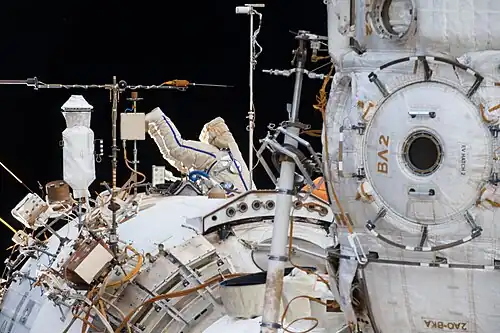 Lors de l'Expédition 54 en 2018, les cosmonautes Alexandre Missourkine et Anton Chkaplerov effectuèrent la plus longue EVA russe de l'histoire.