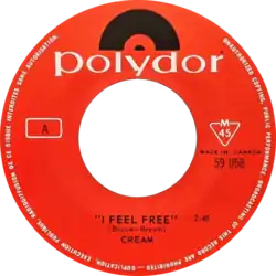 Description de l'image I feel free by cream canadian single side-a.png.