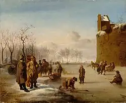 Patineurs (d'après Adriaen van de Velde), 1863-1864, Finlande, musée d'art Ateneum.