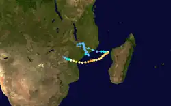 Trajectoire du cyclone Idai