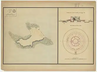 Carte de l'île au XVIIe&nbsp;siècle.
