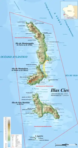Carte de l'archipel des Îles Cies