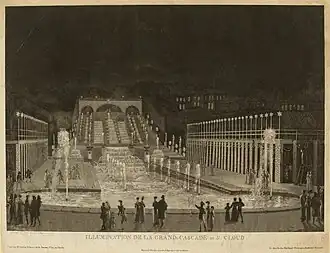 Illumination de la grande cascade de Saint-Cloud.